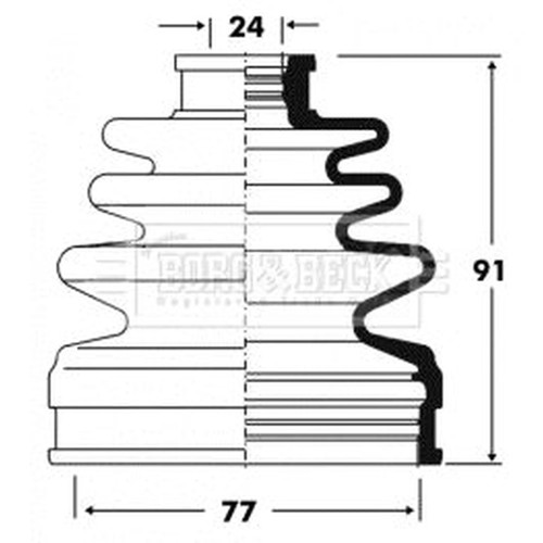 Borg beck drive shaft bellow - &,