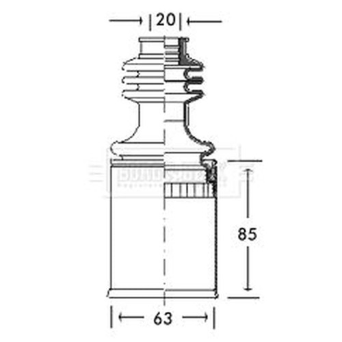 Borg beck drive shaft bellow - &,